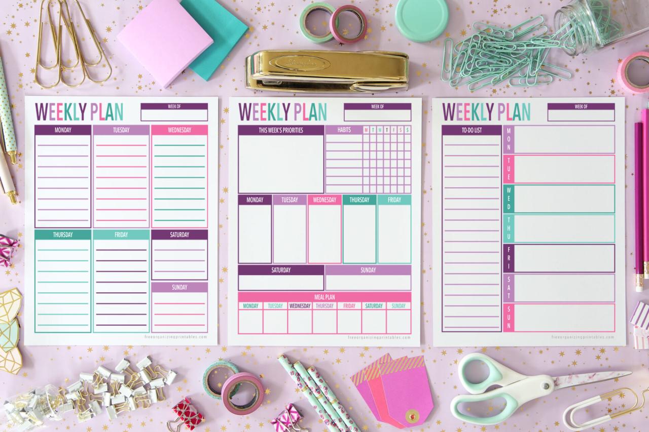 Weekly Planner Printable Template Graphic by JUNDI · Creative Fabrica