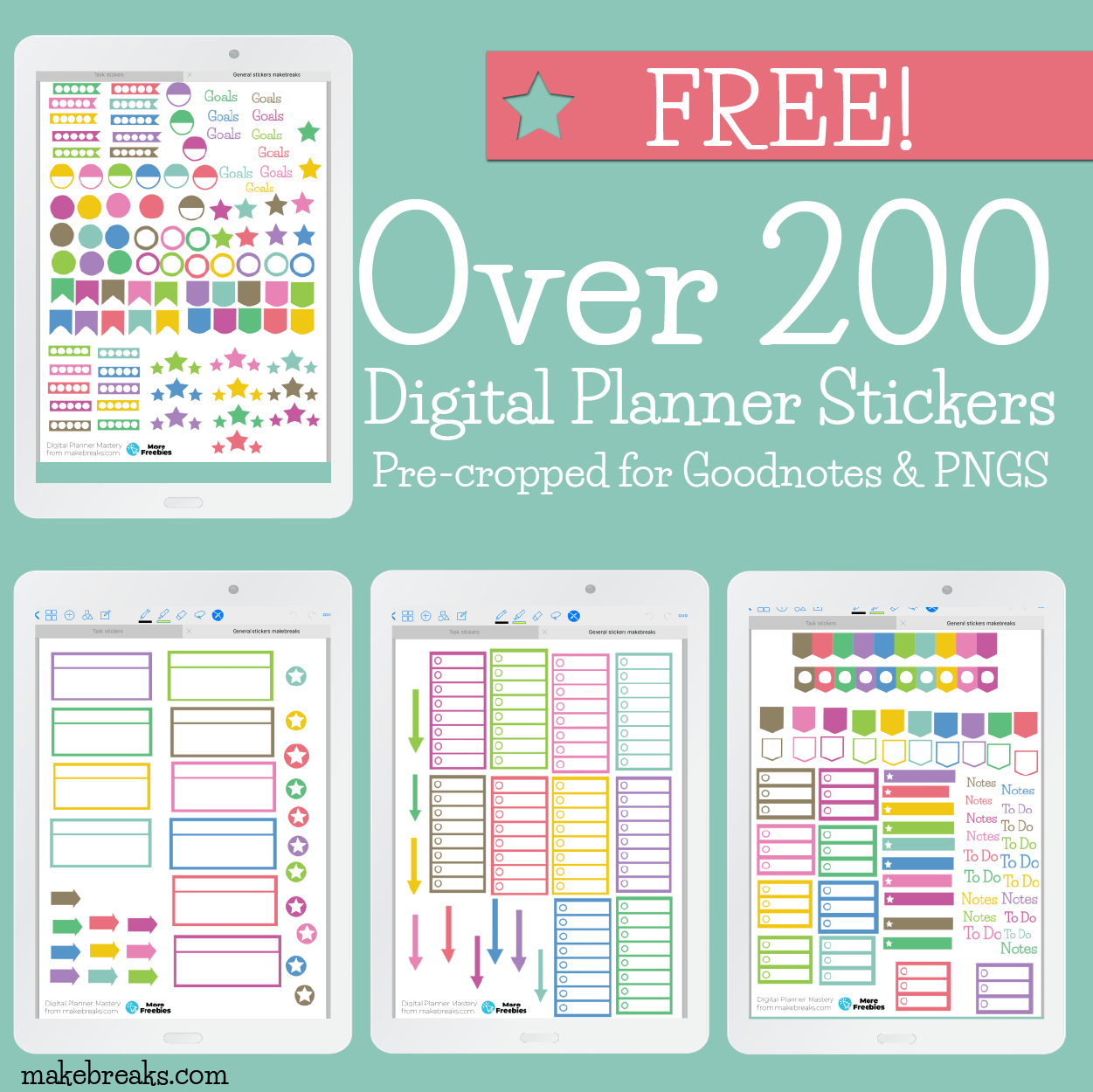 Digital Planner Stickers for Goodnotes and Notability