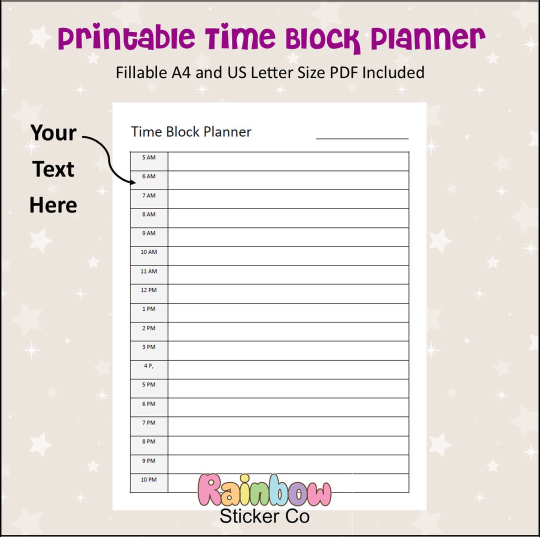 Time Blocking Printable Template Time Blocking Printable Template