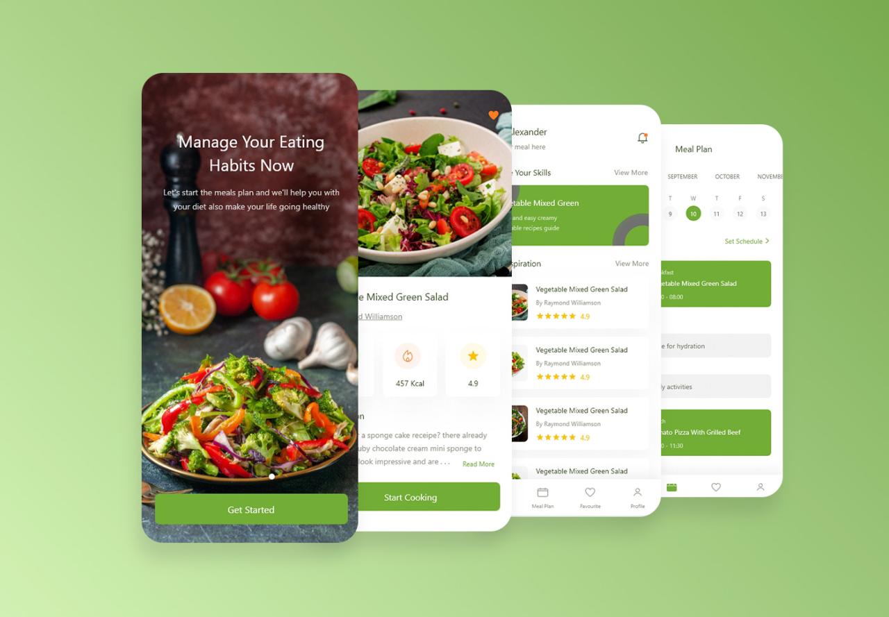Meal Planning App UI Component on Behance