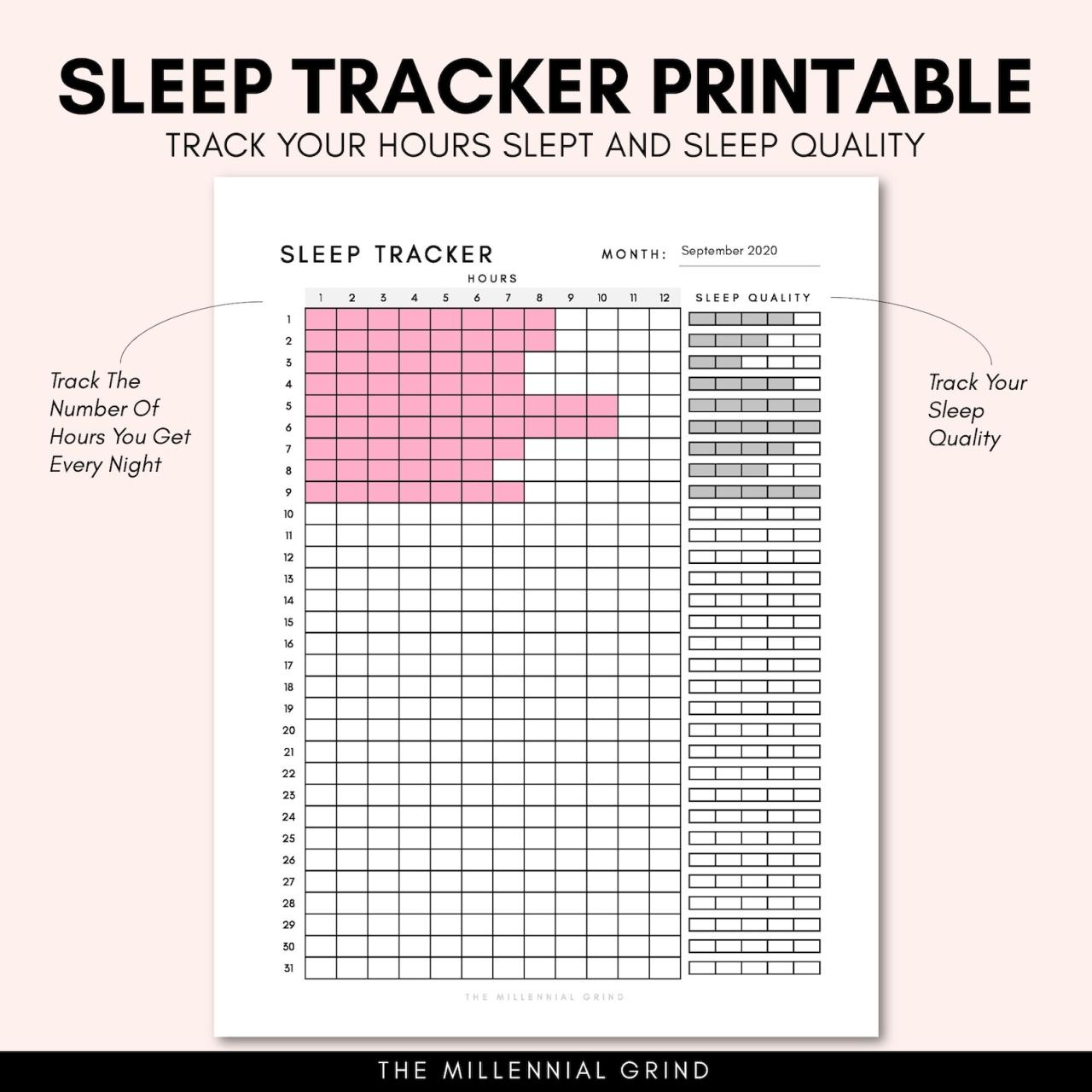 Sleep Tracker Printable | Sleep Tracker Template | Sleep Tracker ...