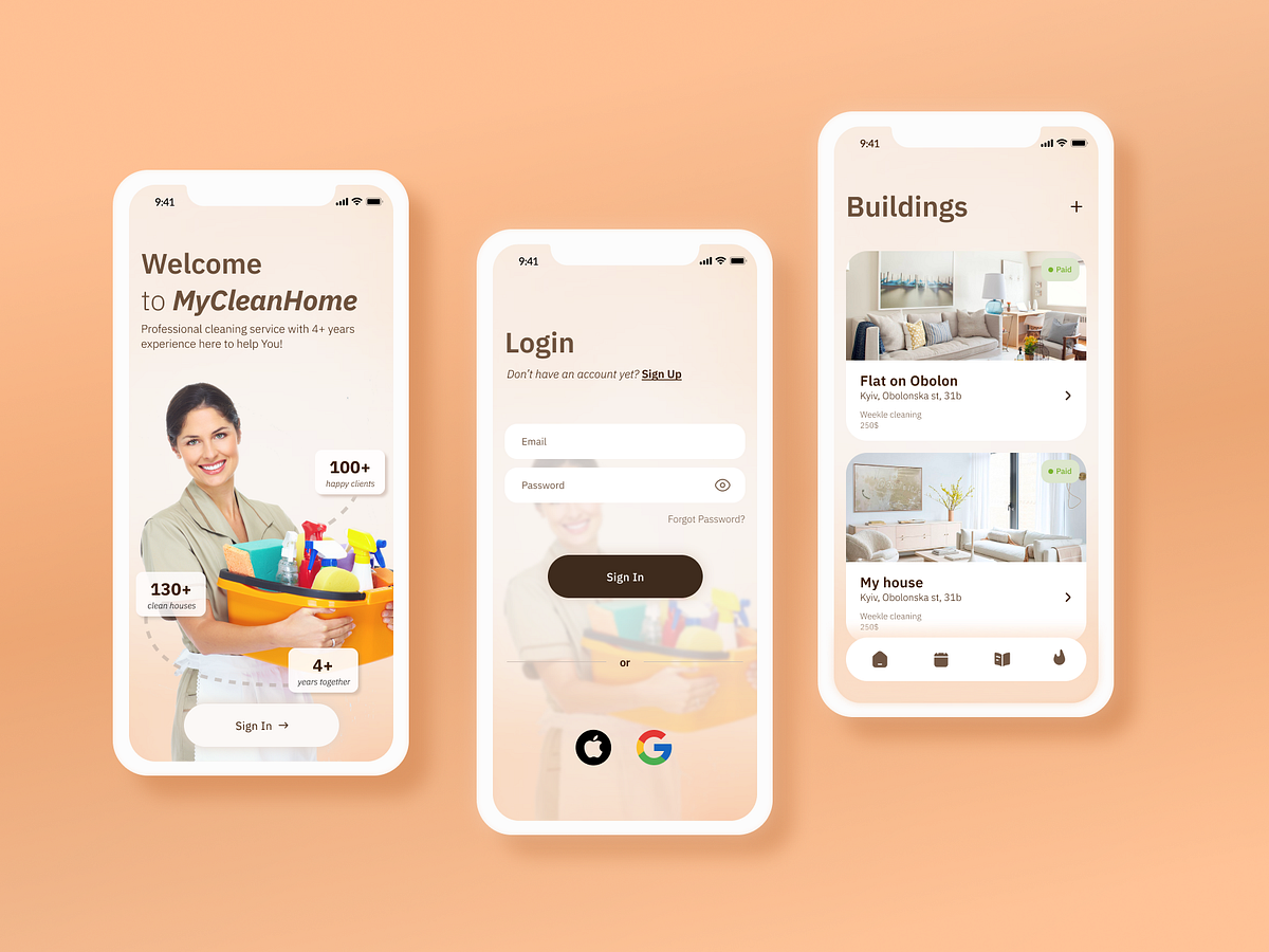 Cleaning service App UI by Anastasiia Timoshenko on Dribbble Cleaning service App UI by Anastasiia Timoshenko on Dribbble