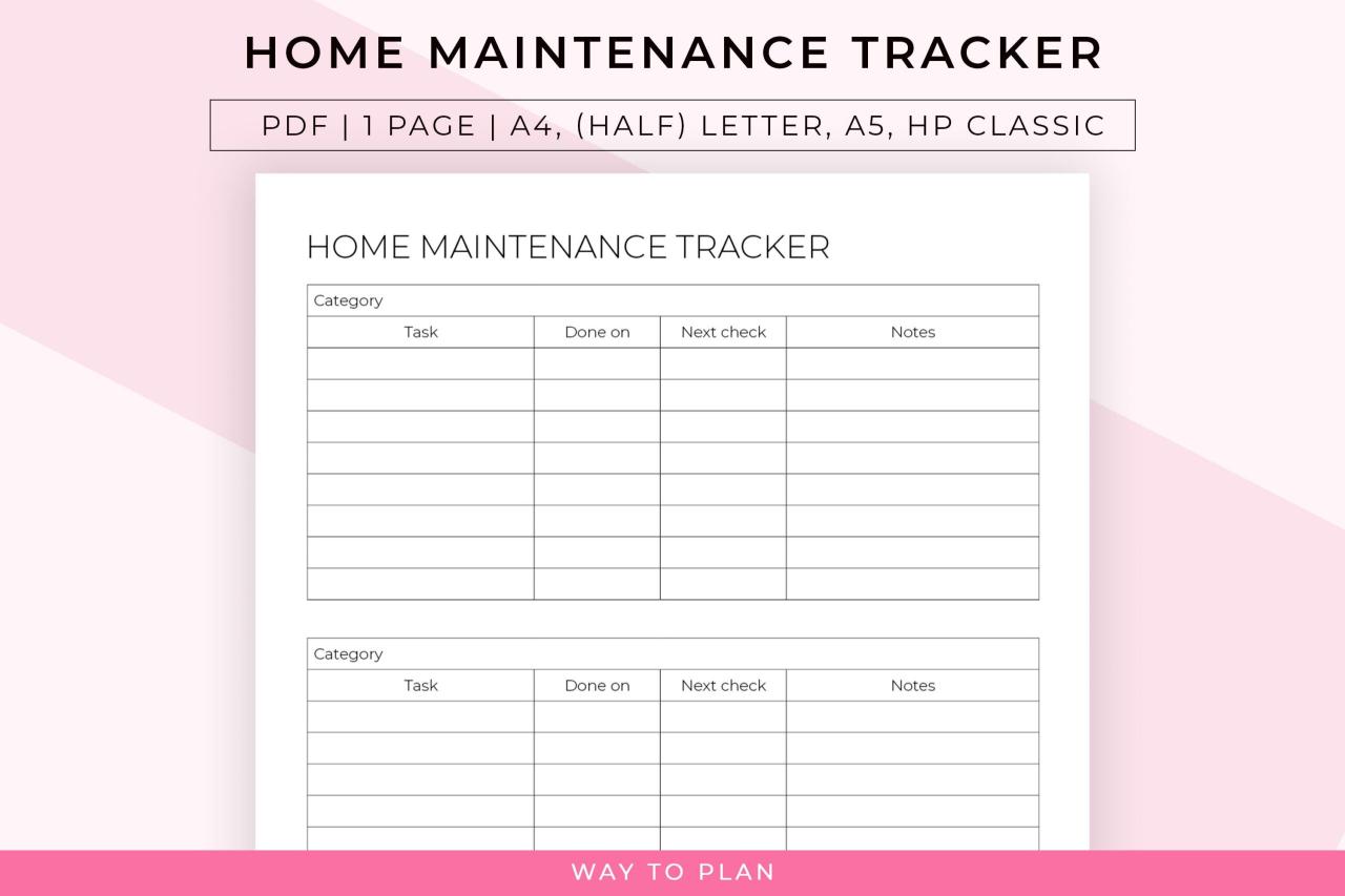 Home maintenance tracker to help you stay on top of all repairs and ...